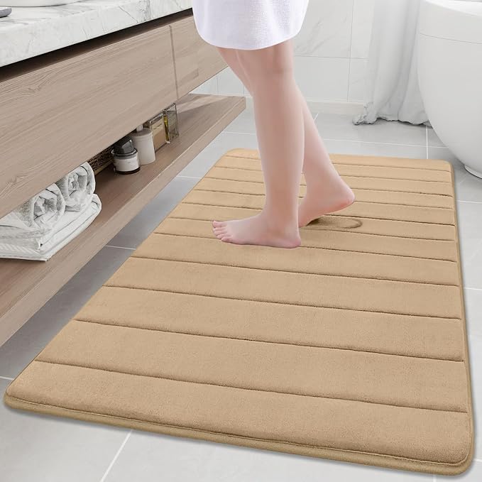 Buganda Memory Foam Bath Mat, Ultra Soft and Non-Slip Bathroom Rugs, Water by Buganda