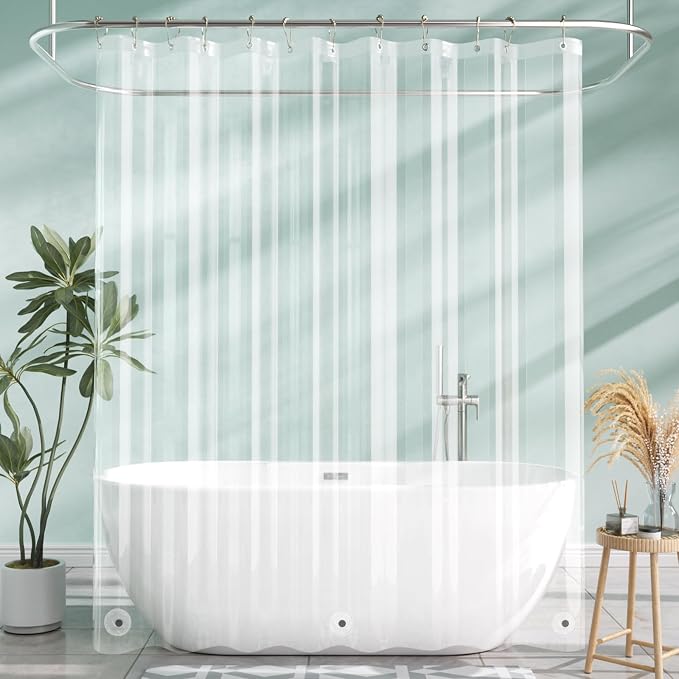 AmazerBath Extra Long Shower Curtain Liner, 72x96 Inches Plastic Shower Curtain - Image 7