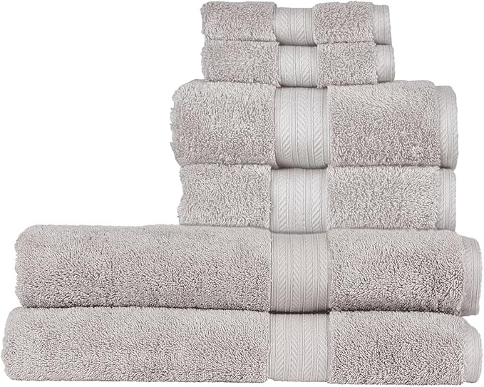 Christy Renaissance 6 Piece Gray Towel Set | 100% Egyptian Cotton | Luxury by Christy