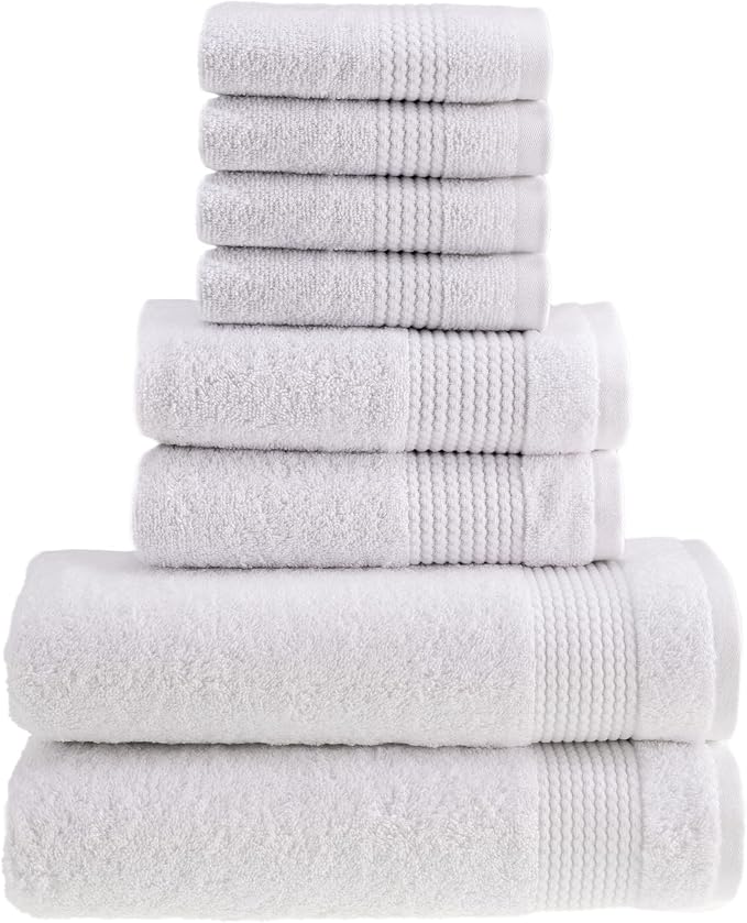 HALLEY Turkish Cotton Towels 2 Bath Towels 2 Hand Towels 4 Washcloths, Super by HALLEY-TurkishCottonTowels