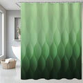 Green Ombre Shower Curtain, Modern Geometric Shower Curtain Set, Washable by Wyljljy