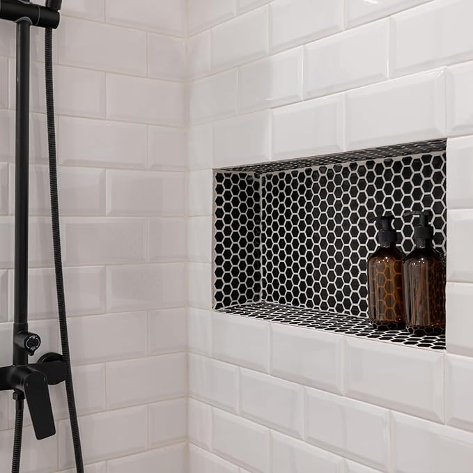VEVOR Shower Niche, Modern Soap & Shampoo Storage Organizer, Square Corners - Image 2