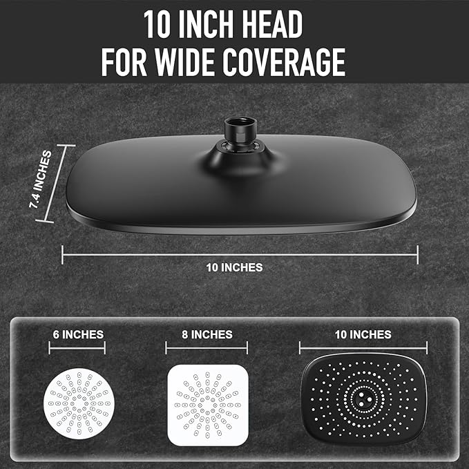 Veken 10 Inch Rain Shower Head - Image 2