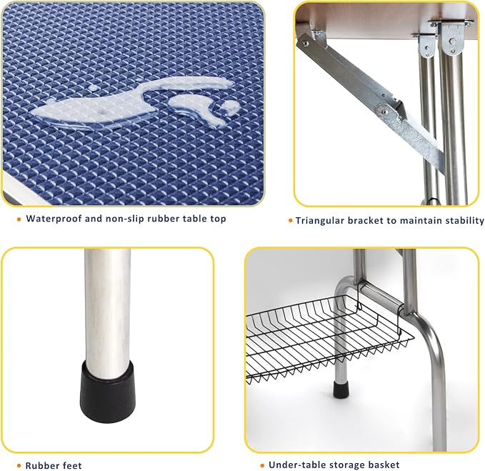 ROOMTEC 36" Dog Grooming Table, Foldable Home Pet Bathing Station - Image 4