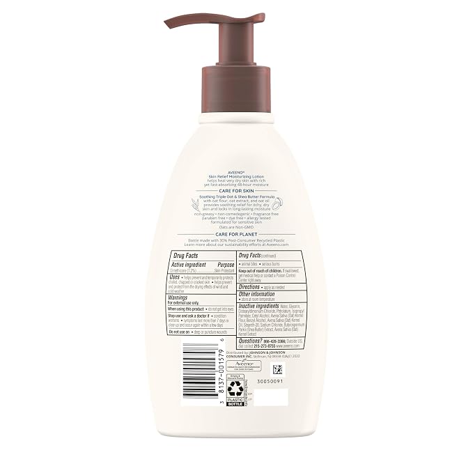 Aveeno Skin Relief Moisturizing Lotion Heals Very Dry, Sensitive Skin, - Image 10