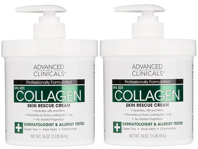 Advanced Clinicals Collagen Cream Body Lotion & Face Moisturizer W/Vitamin E | by AdvancedClinicals
