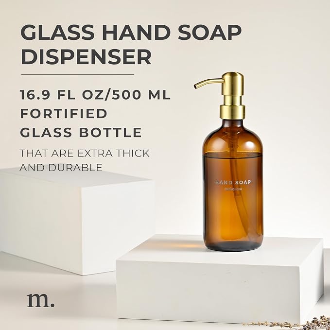 MaisoNovo Soap Dispenser 1-Piece Set | 16.9oz Amber Bottles - Image 2