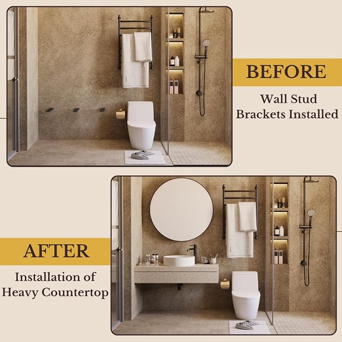 12 inch Floating Countertop Support Brackets by Balin Designs, Free hanging - Image 5