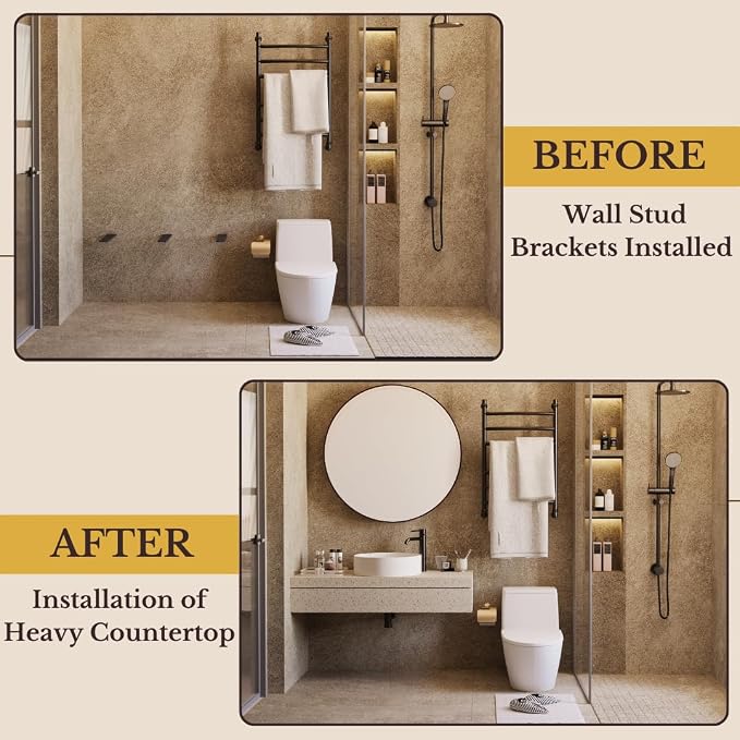 20 inch Floating Countertop Support Brackets by Balin Designs, Free Hanging - Image 5