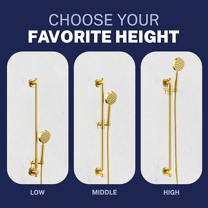 HammerHead Showers® Solid Metal 27.5 Inch Shower Slide Bar Set and Handheld - Image 6