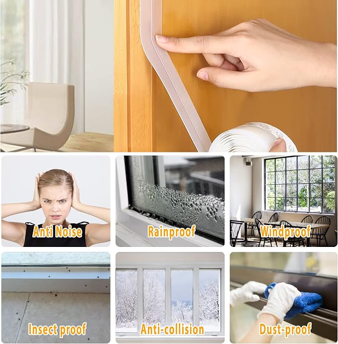 33.5 FT Weather Stripping Door Seal Strip, Shower Door Bottom Seal, Self - Image 4