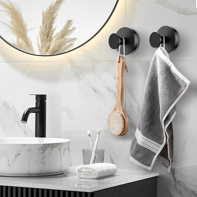 BKV Suction Cup Hooks for Glass Window, Removable Shower Hooks for Inside Shower - Image 6