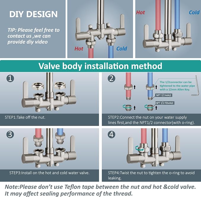 Aolemi Outdoor Shower Fixtures Outdoor Shower Kit Faucet System 3 Inch Center 2 - Image 9