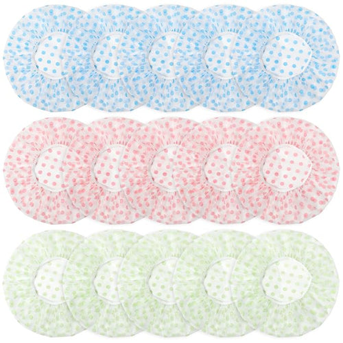 15 Pcs Large Plastic Shower Caps by Unknown