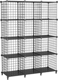 12-Cube Storage Organizer, Metal Wire Cube Shelving Unit, 11.8" L x 11.8" W x by Unknown