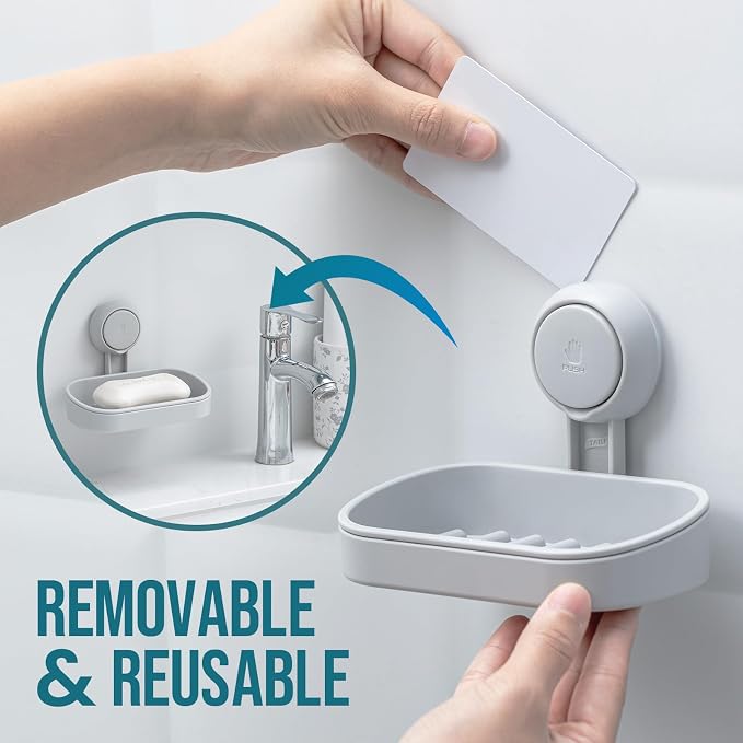 TAILI Soap Dish Bar Holder Suction Cup, Soap Saver - Image 7