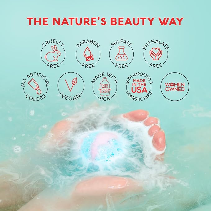 Nature's Beauty Unicorns & Rainbows, Non-Staining, Fun Bubbly Fizzy Spa Bomb - Image 5