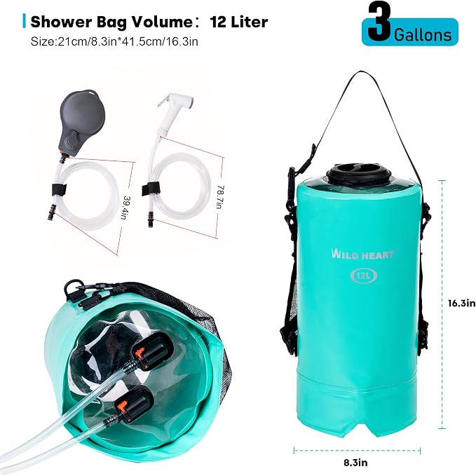 WILD HEART Camping Shower 22L/ 12L Portable Shower - Image 5