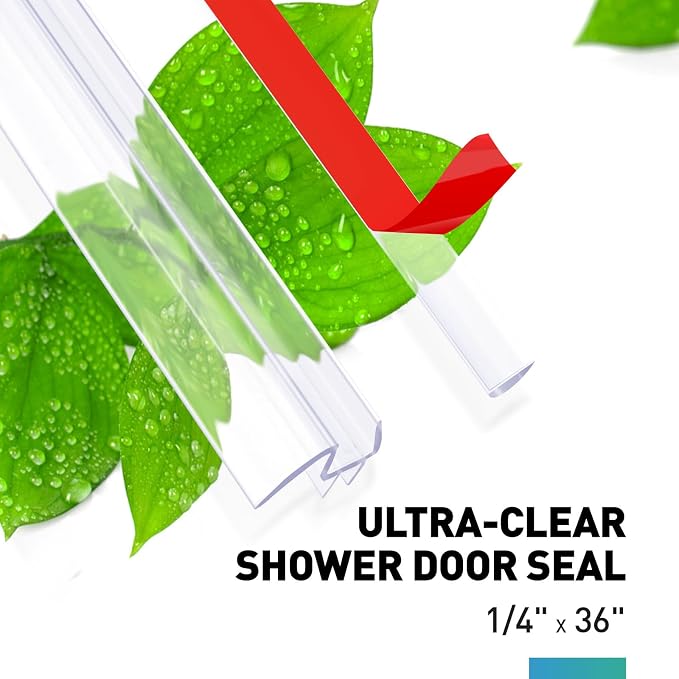 Shower Door Bottom Seal, Frameless Glass Shower Door Seal Strip, Stop Shower - Image 2