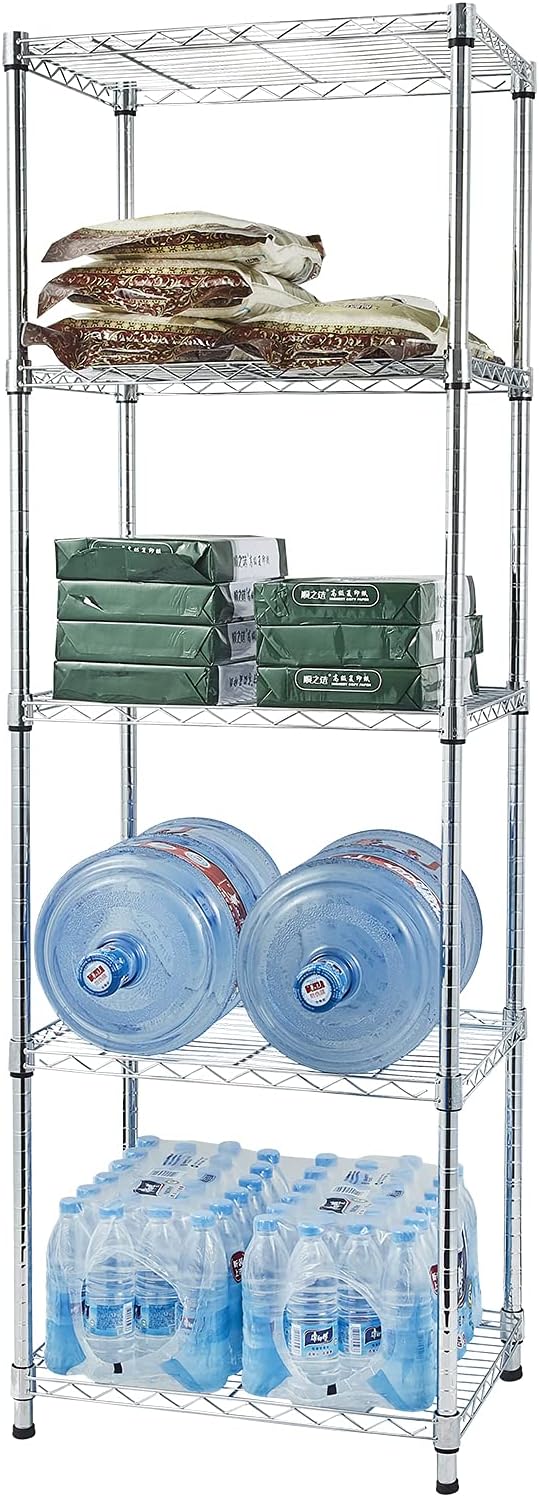 5 Tier Storage Racks Shelving, Heavy Steel Pantry Shelves, Adjustable Wire by Unknown