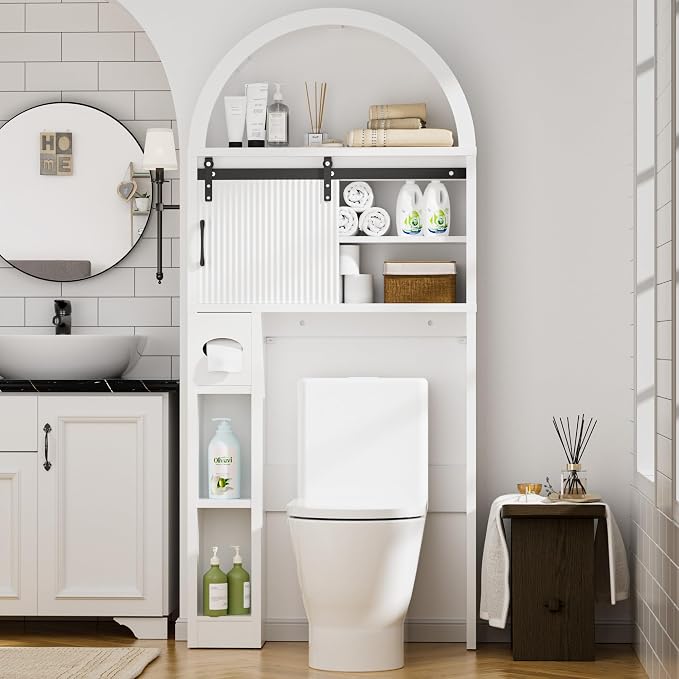 Spurgehom Over The Toilet Storage Cabinet, Bathroom Shelf Organizer Freestanding - Image 3