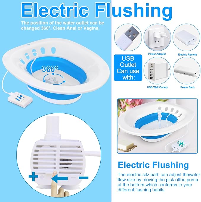 Electric Sitz Bath, Sitz Bath for Hemorrhoids, Sitz Bath for Toilet Seat - Image 4