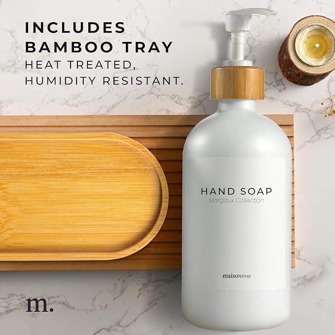 MaisoNovo Glass Soap Dispenser Bathroom Set | Hand Soap and Dish Soap Dispenser - Image 7