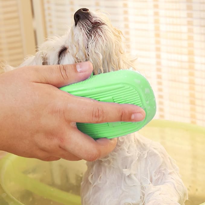 Dog Bath Brush, Pet Silicone Shampoo Brush, Rubber Shower Wash Curry Brush - Image 5