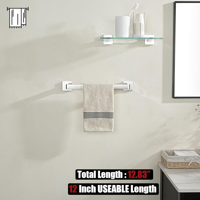 JQK Polished Towel Bar, Rounded Edges 18.41 Inch Towel Rack, 304 Stainless - Image 5