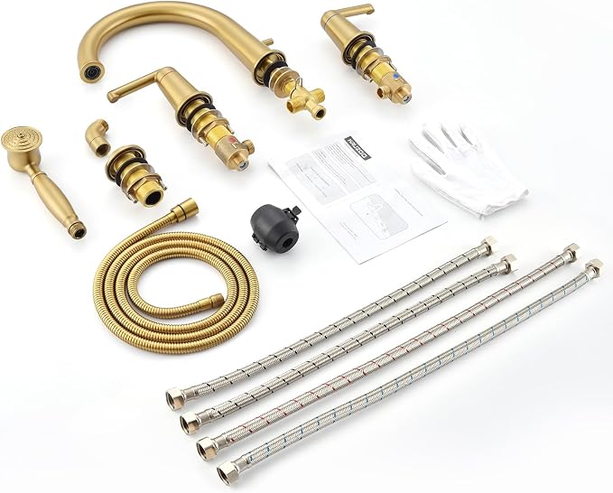 Roman Tub Faucet Set with Hand Shower, KRUZOO Bathtub Faucet Set Trim Kit with - Image 8