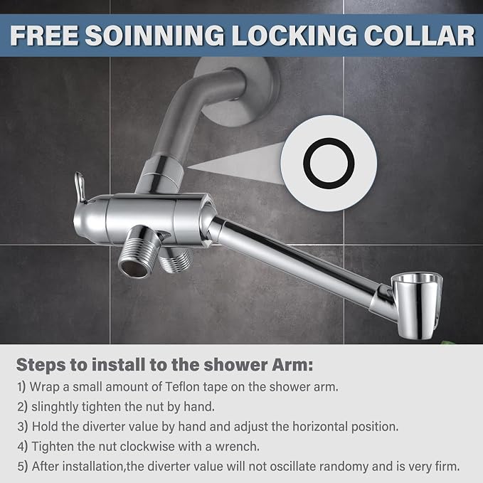 YDmeet All Metal Shower Diverter Valve - Image 7