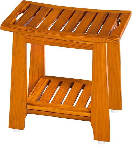 14" Compact Teak Shower Stool by NNN