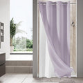 MitoVilla Purple Waffle Small Stall Shower Curtain Liner Set 36 x 74, No Hooks by MitoVilla
