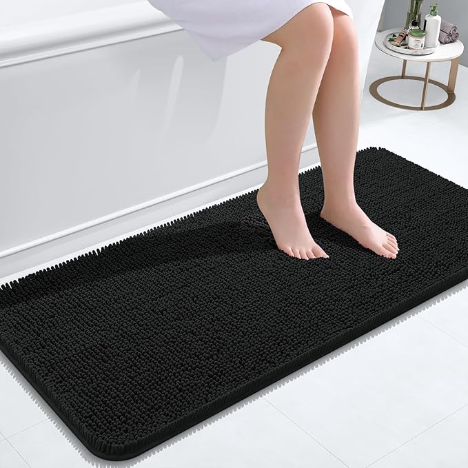 OLANLY Bathroom Rugs 47x20, Extra Soft Absorbent Chenille Bath Rugs, Rubber by OLANLY