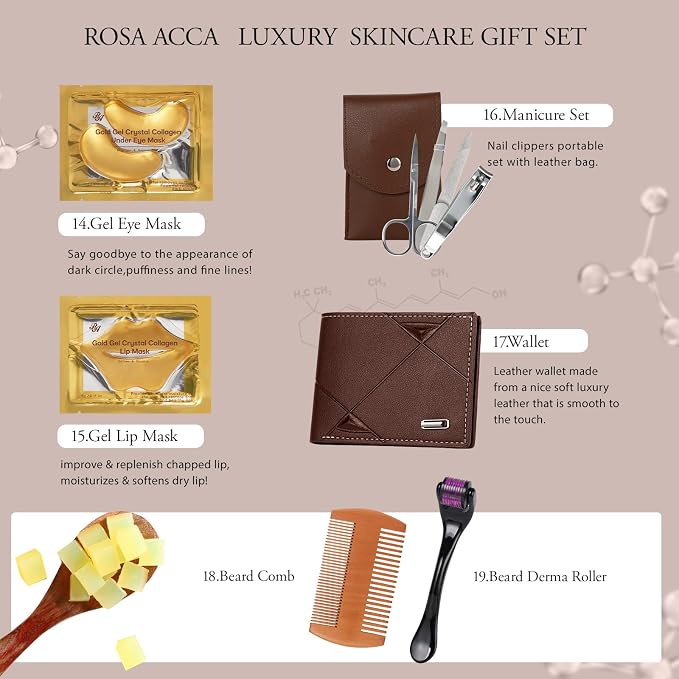 Christmas Gifts for Men, Facial Skin Care Set, Bath & Body Gift Kit, Face - Image 5