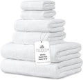100% Combed Cotton Bathroom Towel Set of 6- 2 Bath Towels, 2 Hand Towels by VillaCelestia