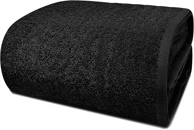 DAN RIVER Pack of 1 Bath Sheet 40x80 Inches, Oversized Black Bath Towels by DanRiver