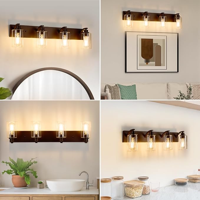 4-Light Bathroom Light Fixtures Modern ORB Vanity Lights - Image 5