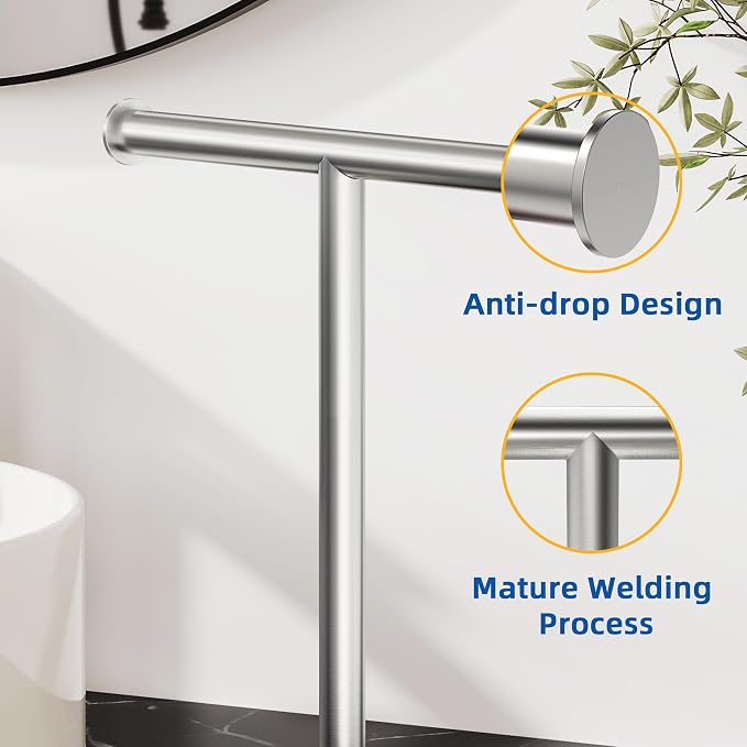 RUACQ T-Shape Hand Towel Holder Stand, Weighted Base Towel Rack, Countertop - Image 5