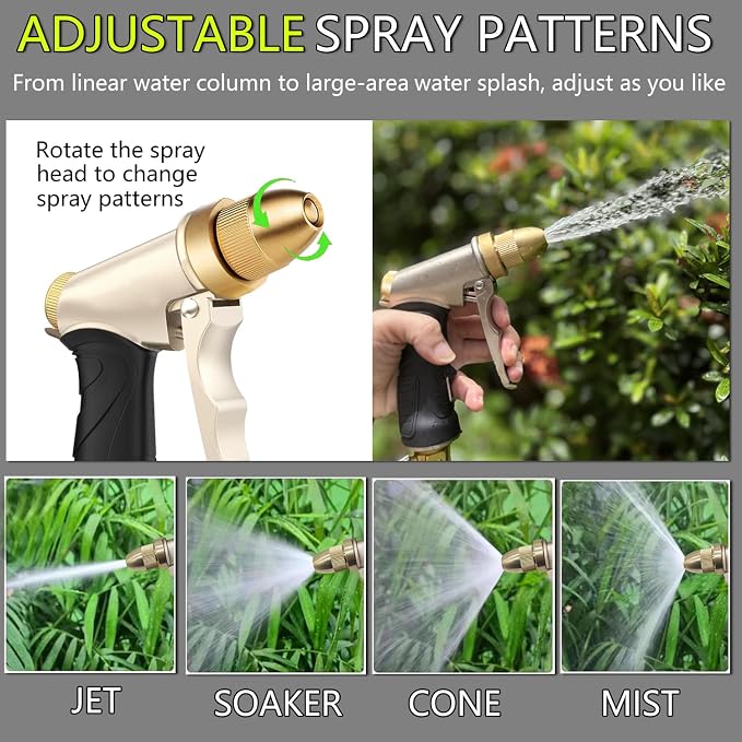Heavy Duty High Pressure Garden Hose Nozzle, adjustable spraying mode Metal - Image 5