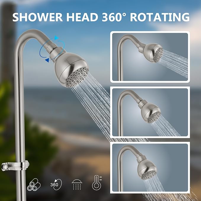 Aolemi Outdoor Shower Fixtures Kit Faucet System 3 Inch Center - Image 5
