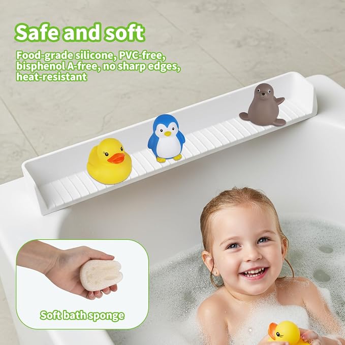 Splash Guard for Bathtub Kids, 2.62Ft Longer Silicone Bathtub Water Guards Play - Image 4