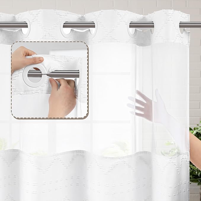 ROSERY No Hook Shower Curtain - Image 4