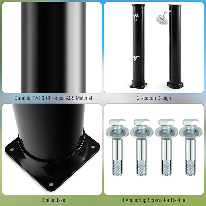 LDAILY Outdoor Shower, 10 Gallon Solar Heated Pool Shower - Image 4