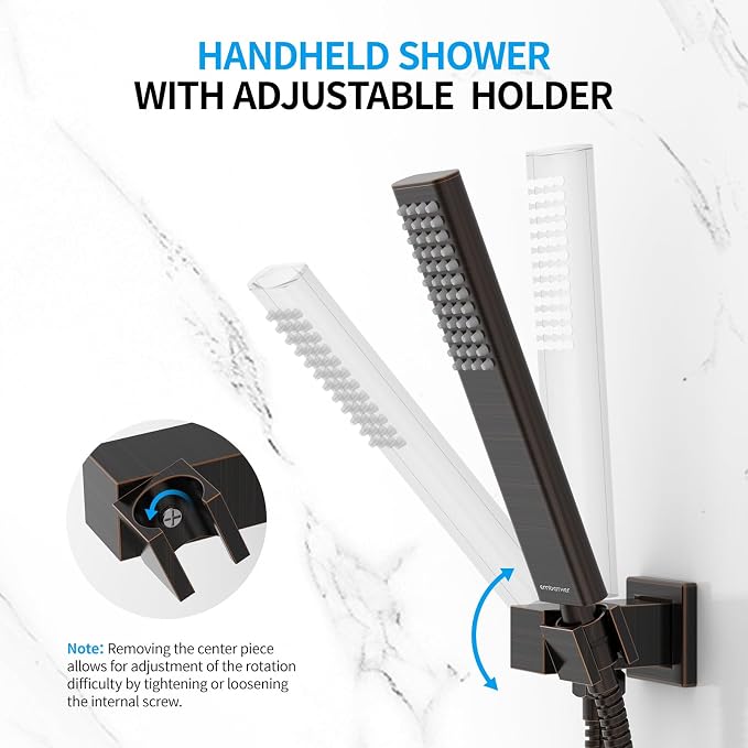EMBATHER Oil Rubbed Bronze Shower System-12 Inches Shower Faucet Set - Image 4