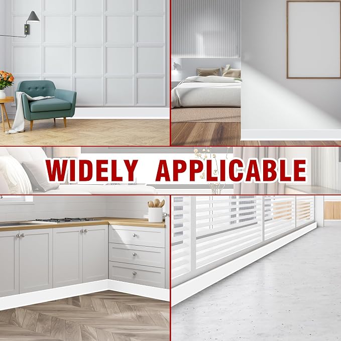 Vinyl Baseboard Molding Trim 4 Inch x 60 Feet Peel and Stick Baseboard Trim - Image 5