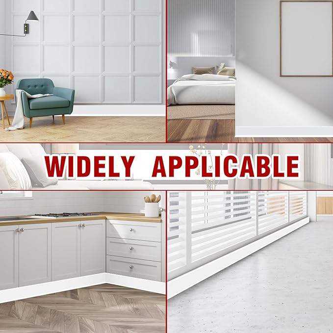 Vinyl Baseboard Molding Trim 4 Inch x 80 Feet Peel and Stick Baseboard Trim - Image 5