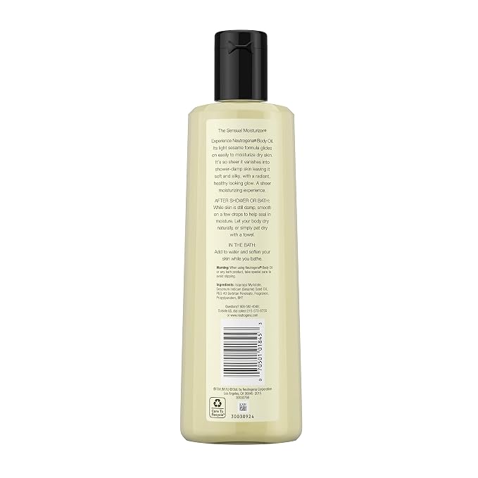 Neutrogena Body Oil Light Sesame Formula, 16 fl oz, Radiant Glow Moisturizer - Image 14