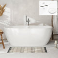 FerdY Tahiti 67" Freestanding Bathtub Elegant Oval Shape, Glossy White Double by FerdY