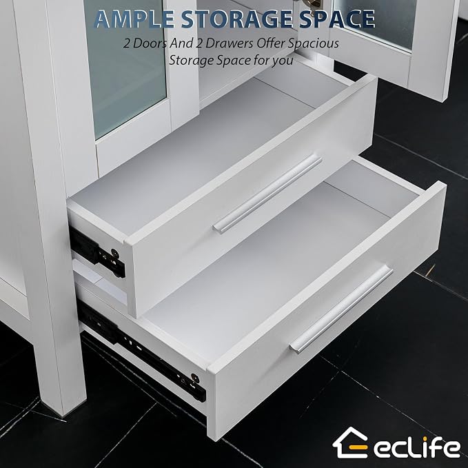 eclife 84" Modern Bathroom Vanity Sink Combo Freestanding Cabinet - Image 3